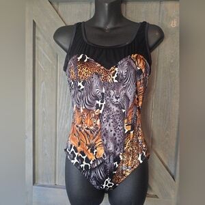 Pacific Connections Safari Swimsuit sz 14